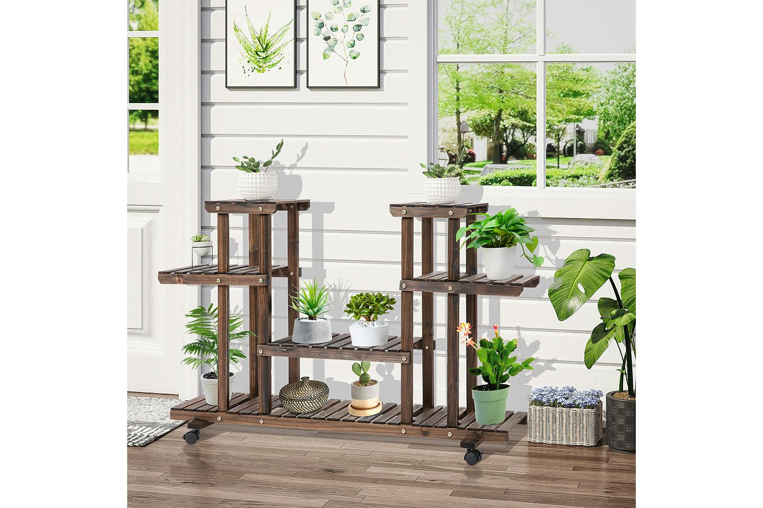 Outsunny Outdoor Flower Display Stand | Carbon