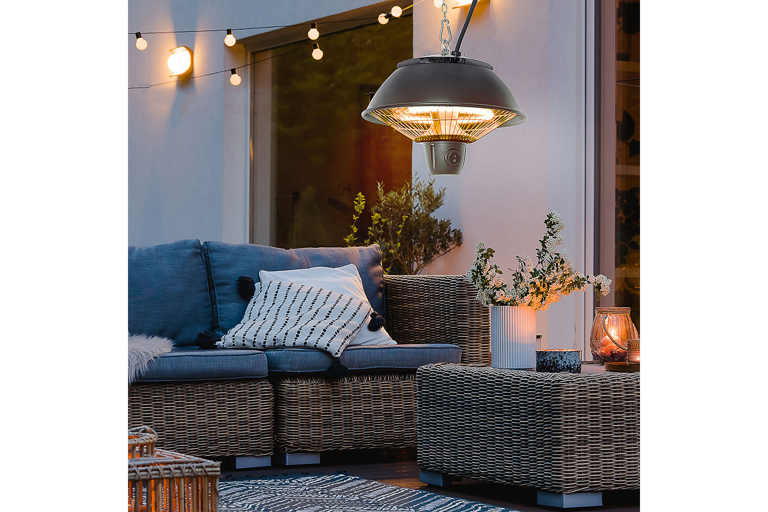 Outsunny 600W Patio Ceiling Electric Heater | Black