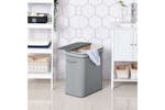 Homcom 100L Bamboo Laundry Basket with Lid | Grey