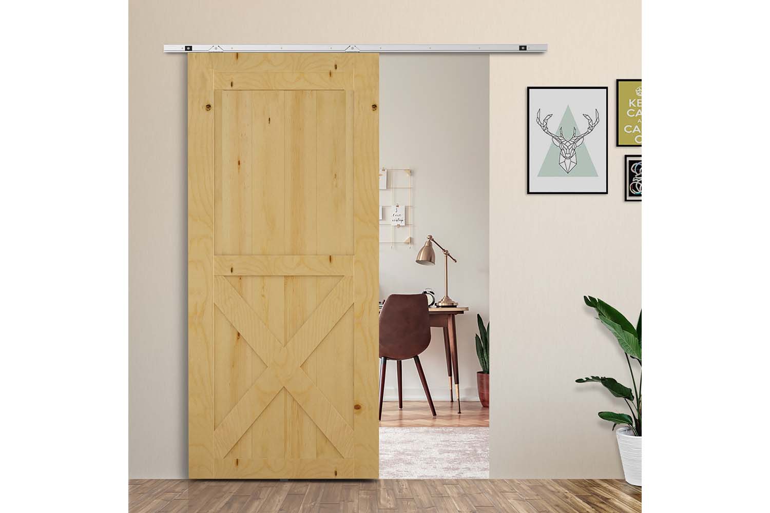 Homcom Sliding Barn Door Kit Set | Siver