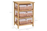 Homcom Wicker 3-Tier Storage Basket Shelf | Brown