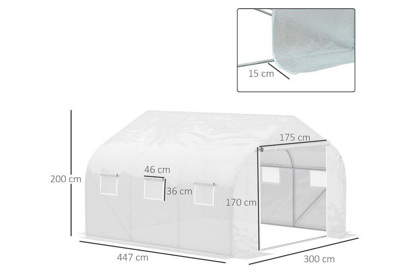 Outsunny Replacement Walk In Greenhouse Cover | White