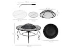 Outsunny Round Fire Pit with Poker | Black