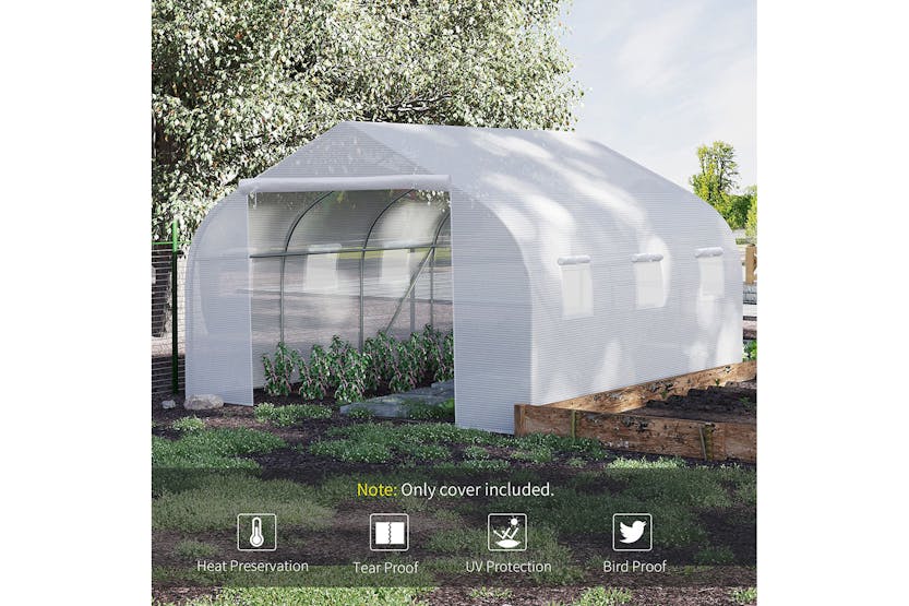 Outsunny Replacement Walk In Greenhouse Cover | White