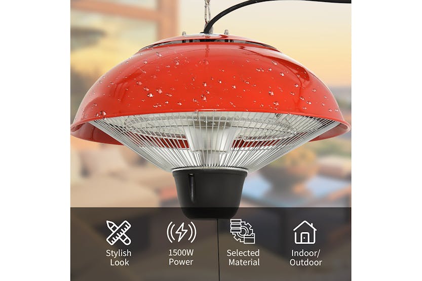 Outsunny 1500W Patio Heater | Red