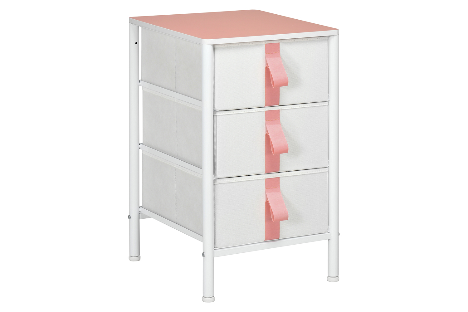 Homcom Chest of Drawers | Pink | 3 Drawer