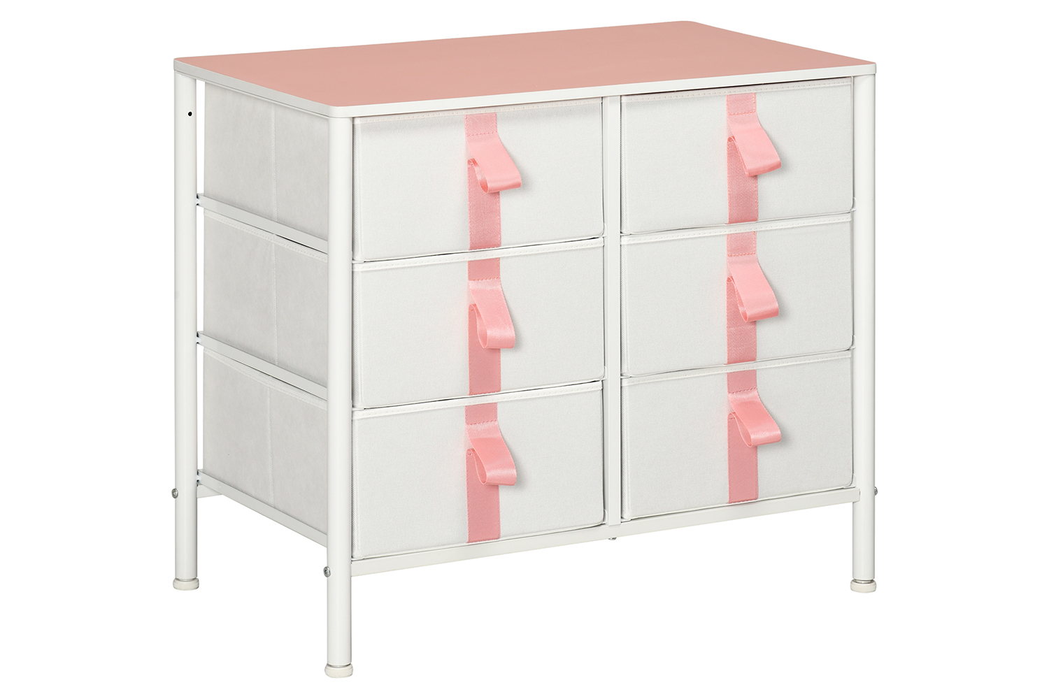 Homcom Chest of Drawers | Pink | 6 Drawer