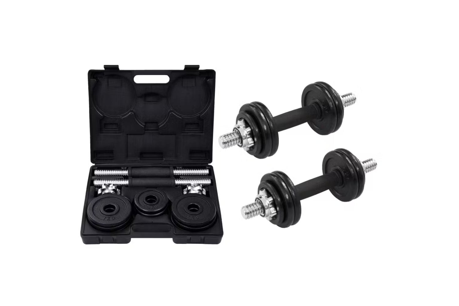 vidaXL 91964 19 Piece Dumbbell Set 15 Kg Cast Iron