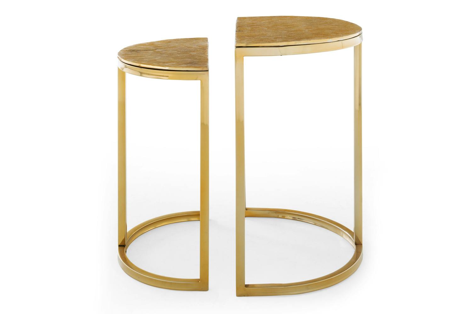 Maisie Half Round Nesting Tables | Gold