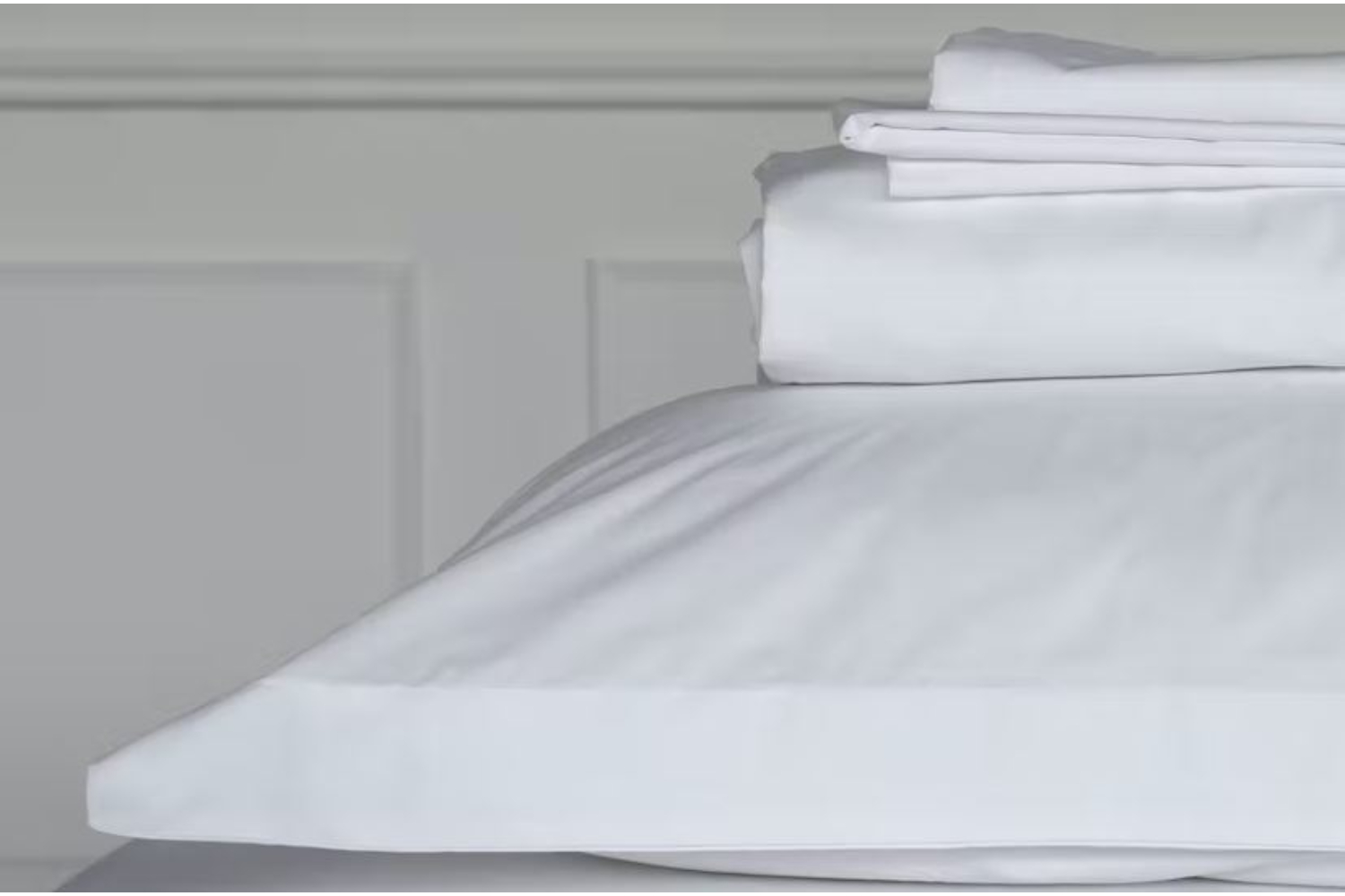 The Linen Room | 500 Thread Count Cotton Percale Flat Sheet | White | Double