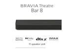 Sony BRAVIA Theatre Bar 8 Dolby Atmos soundbar, 11 Speakers with Wi-Fi| HT-A8000