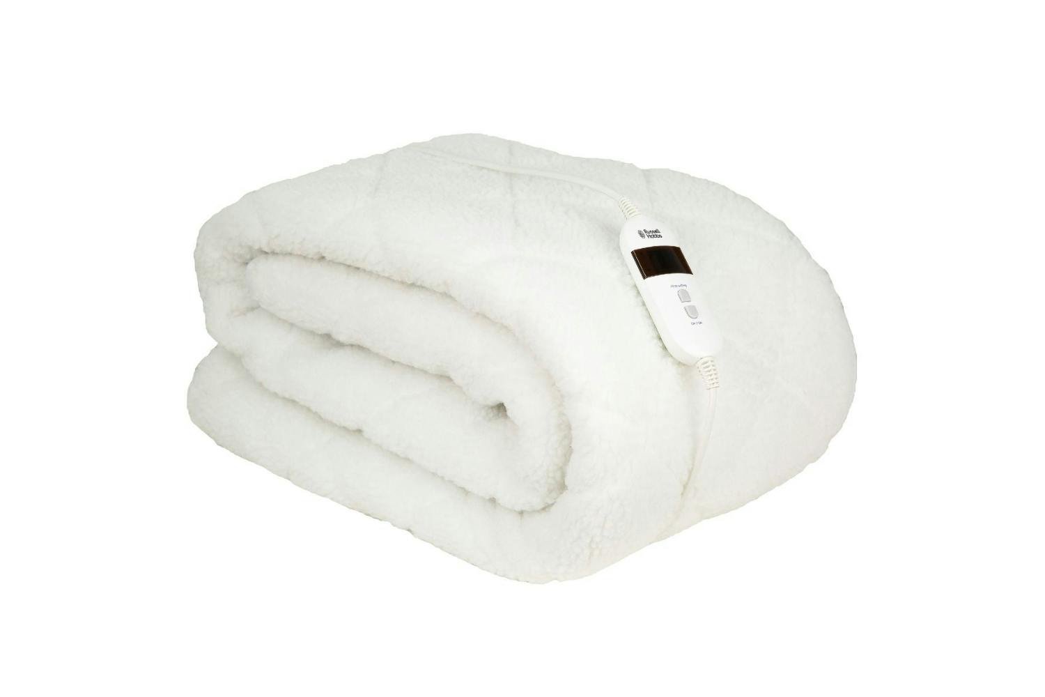Russell Hobbs Luxury Sherpa Fleece Double Electric Heated Blanket | RHBDB8004