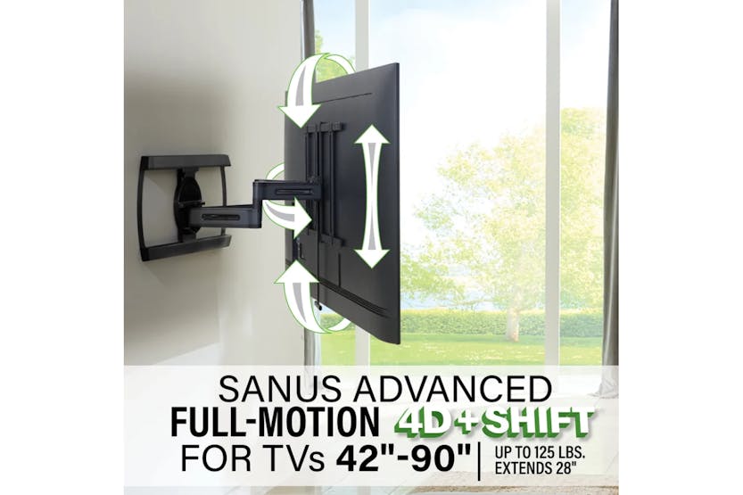 Sanus Advanced Full-Motion 4D Shift for TV Wall Mount 42" – 90" TVs | VLF928-B2