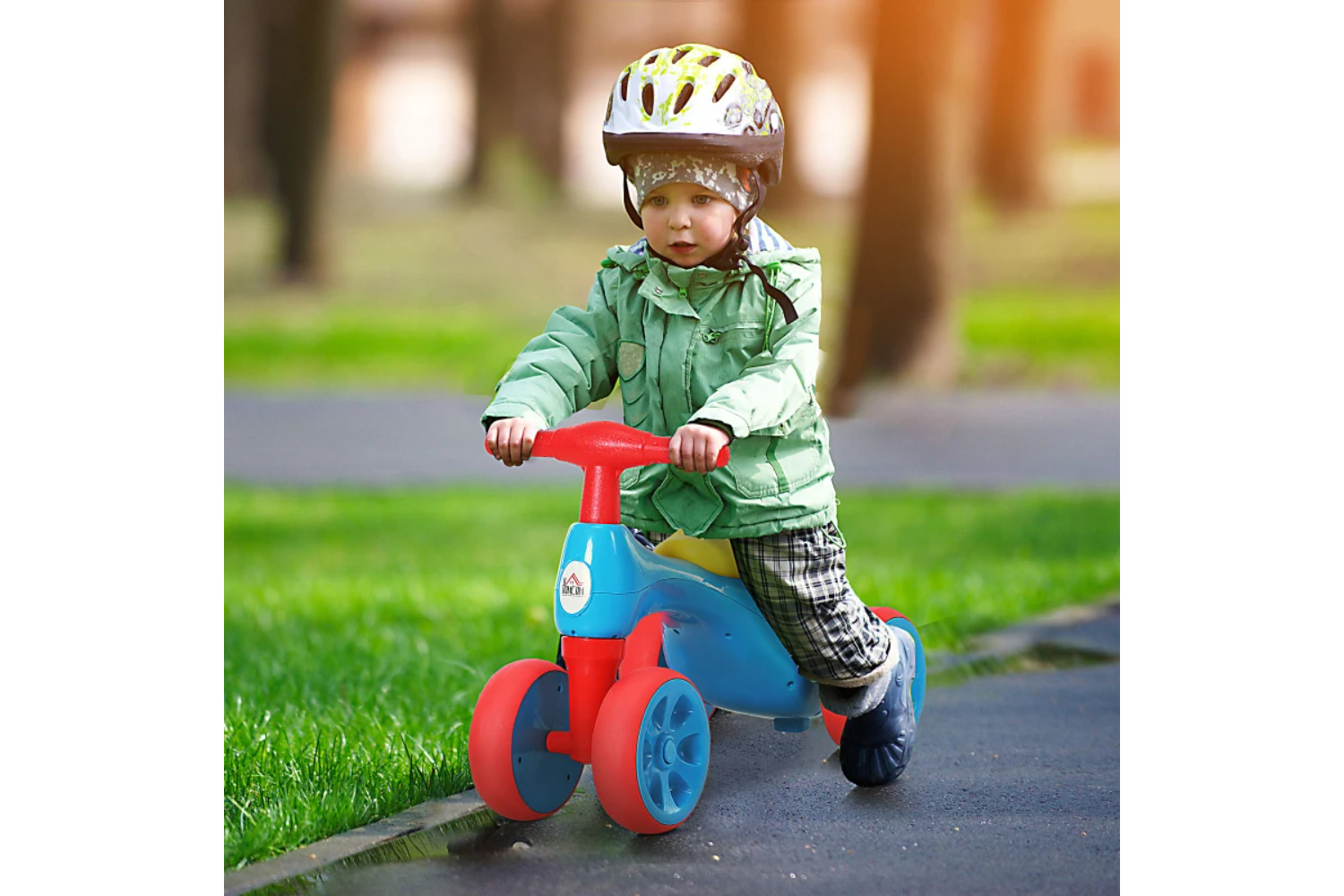 Homcom Toddler Walker Balance Ride-on Toy with Rubber Wheels | Multi