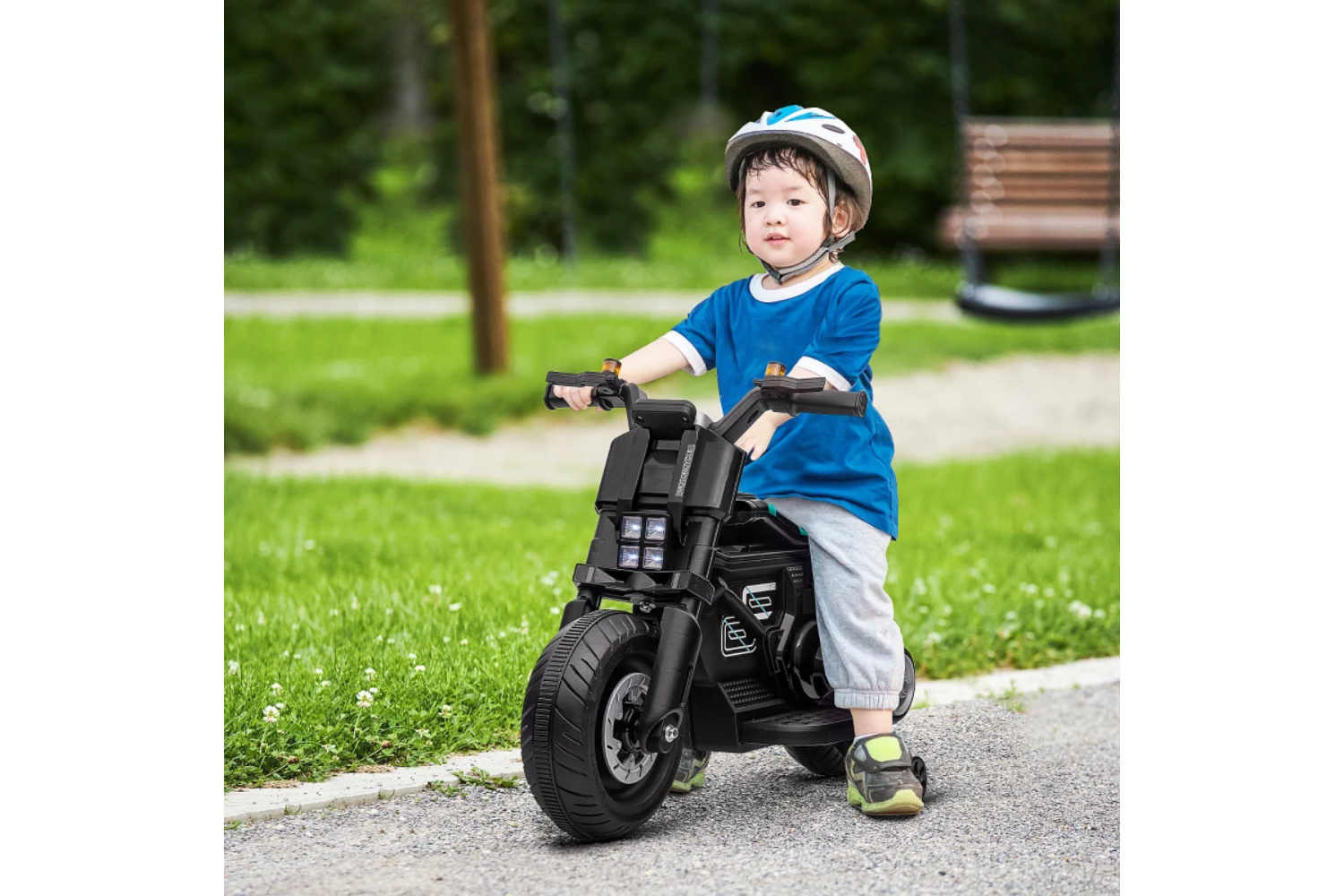 Homcom Childs Ride on Motorbike with Siren Horn | Black