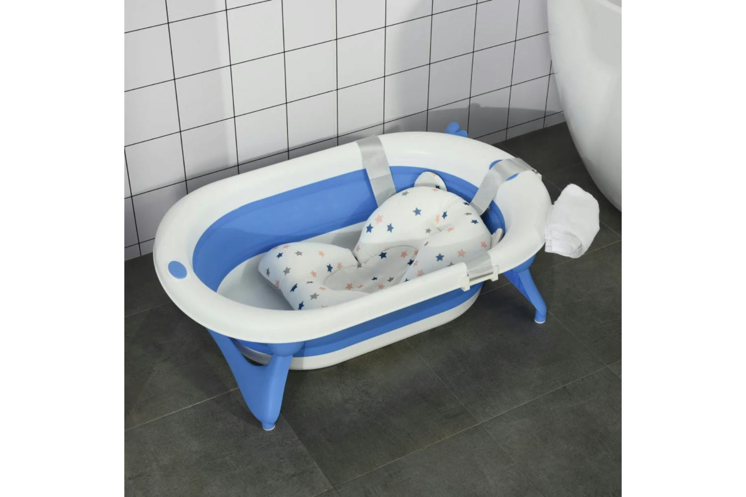 Homcom Foldable Baby Bath Tub | Blue