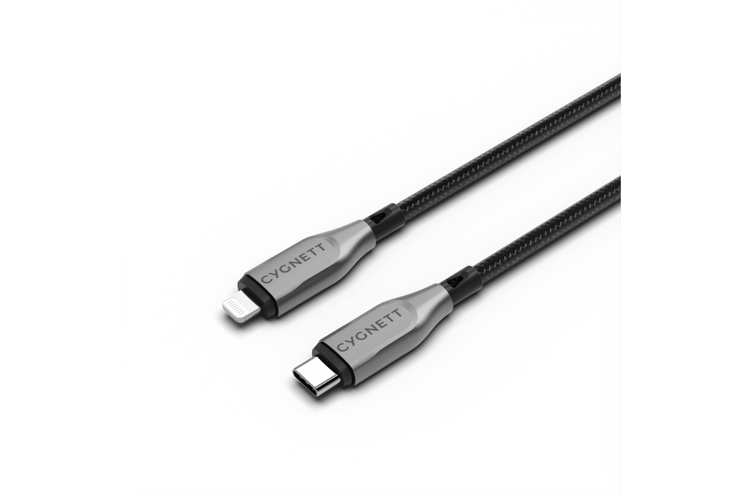 Cygnett Armoured Lightning USB-C Cable | 1m | Braided Black