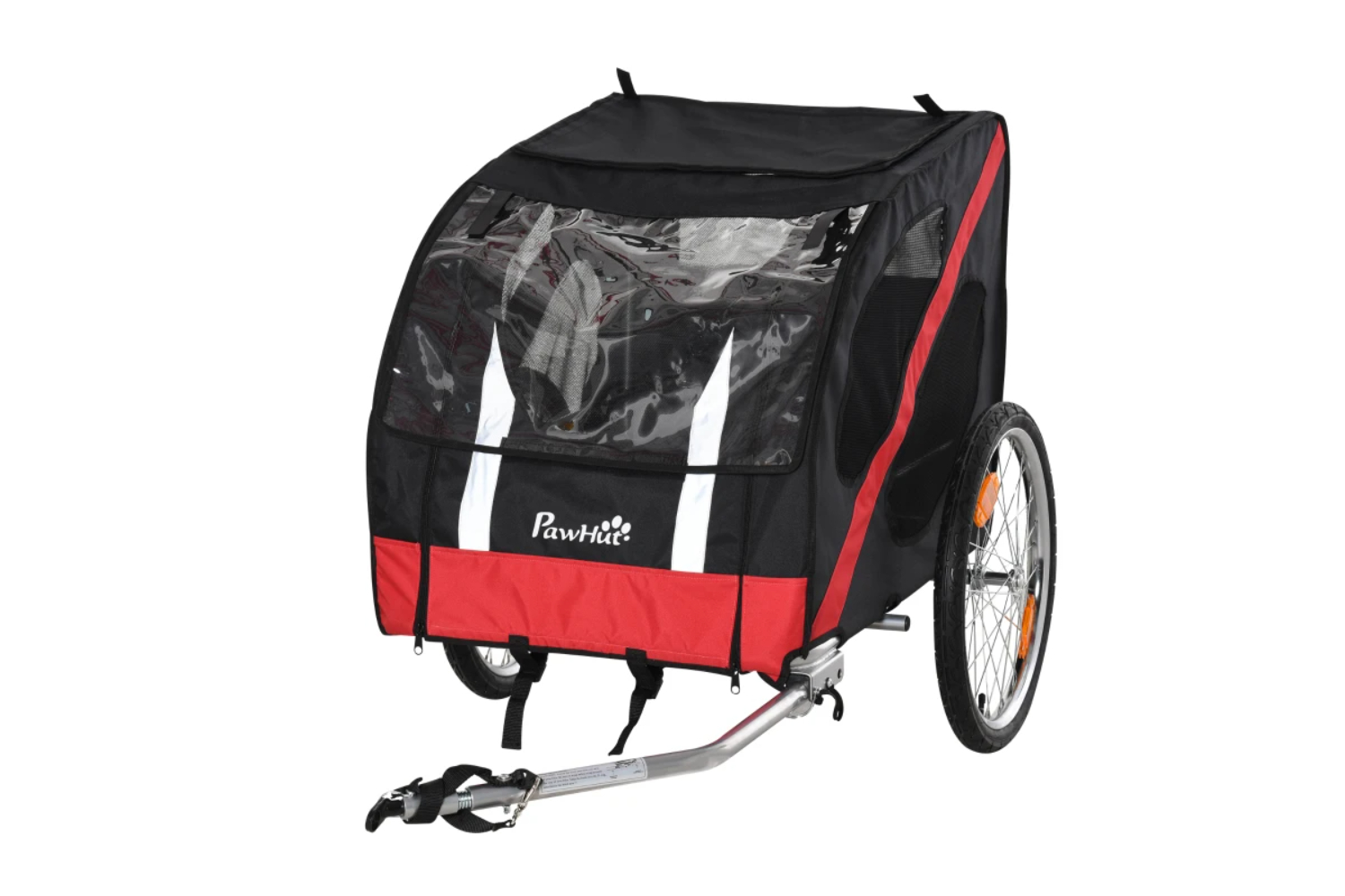 PawHut Dog Bike Trailer with Storage Bag | Black/Red