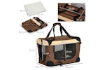 PawHut Folding Small Fabric Dog Travel Crate | Brown/Black