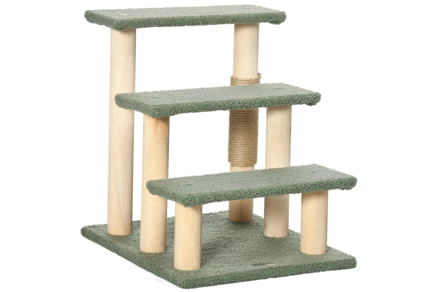PawHut 48cm Cat Tree | Green/Natural