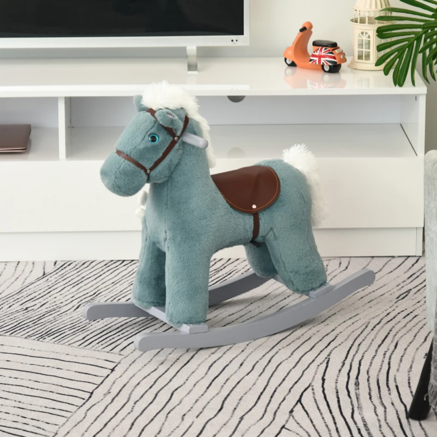 Homcom Childrens Rocking Horse Animal Rocker Toy | Blue