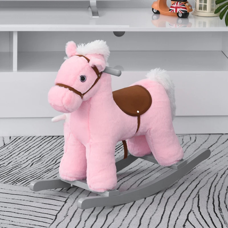 Homcom Childs Rocking Horse with Realistic Sounds | Pink