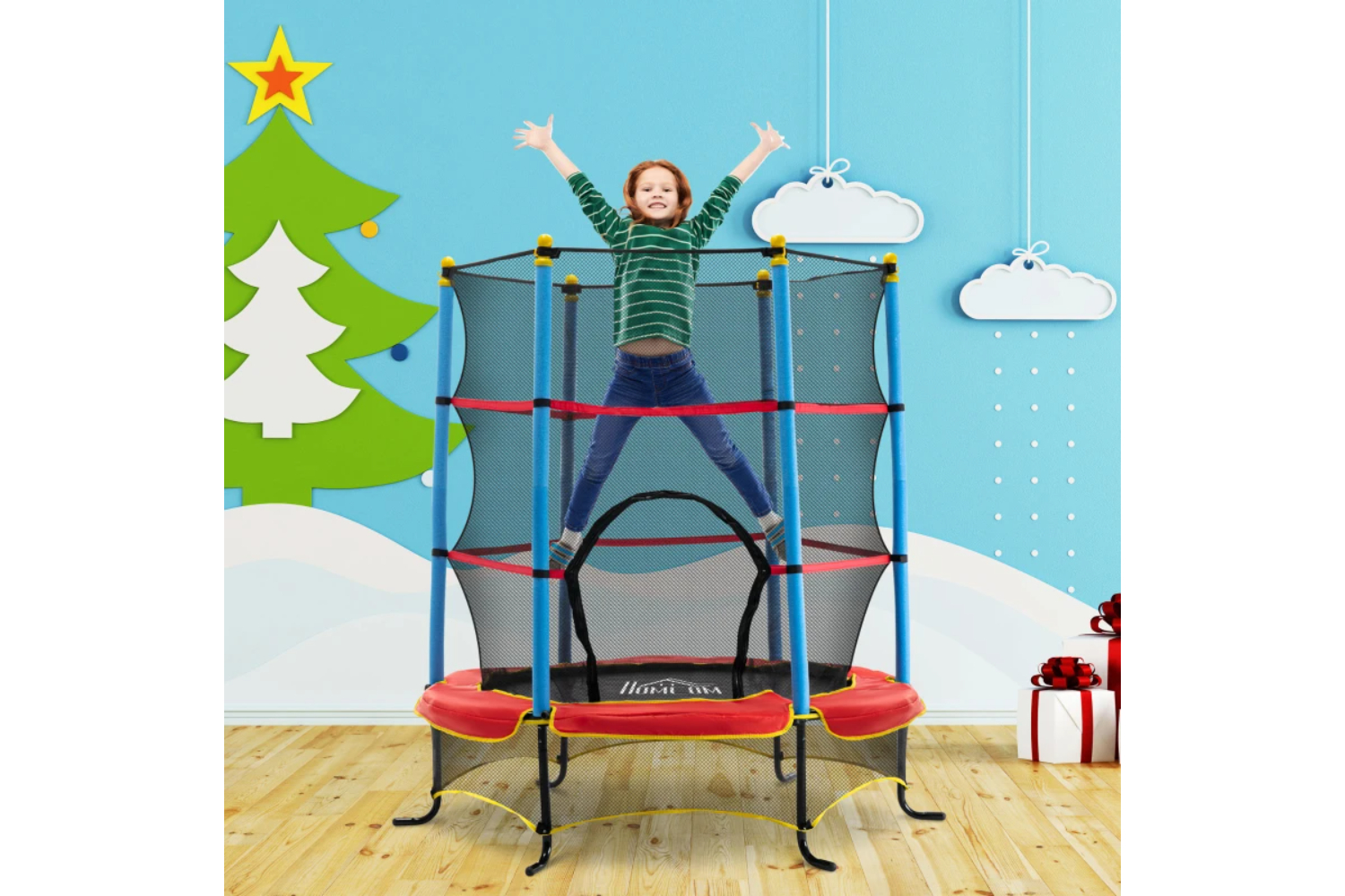 Homcom Kids Trampoline with Enclosure Net | Multi