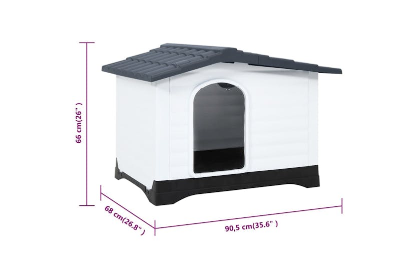 Vidaxl 152230 Dog House Grey 90.5x68x66 Cm Polypropylene