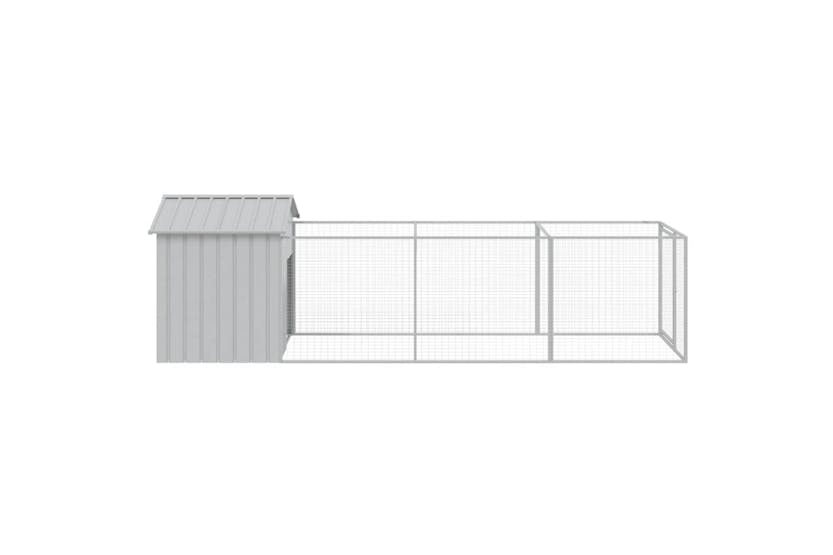 Vidaxl 3189064 Dog House With Roof Light Grey 117x405x123 Cm Galvanised Steel