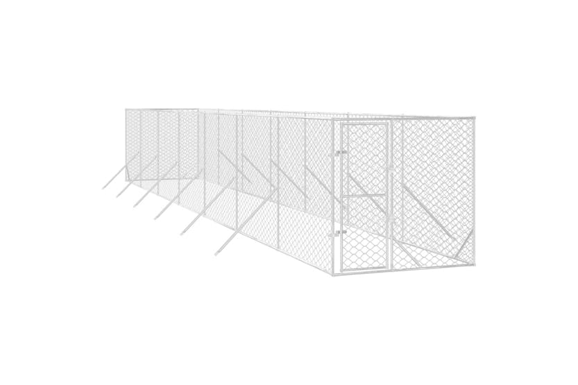 Vidaxl 3190454 Outdoor Dog Kennel Silver 2x14x2 M Galvanised Steel