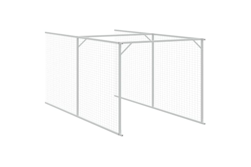 Vidaxl 3189064 Dog House With Roof Light Grey 117x405x123 Cm Galvanised Steel