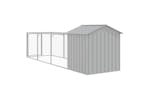 Vidaxl 3189064 Dog House With Roof Light Grey 117x405x123 Cm Galvanised Steel