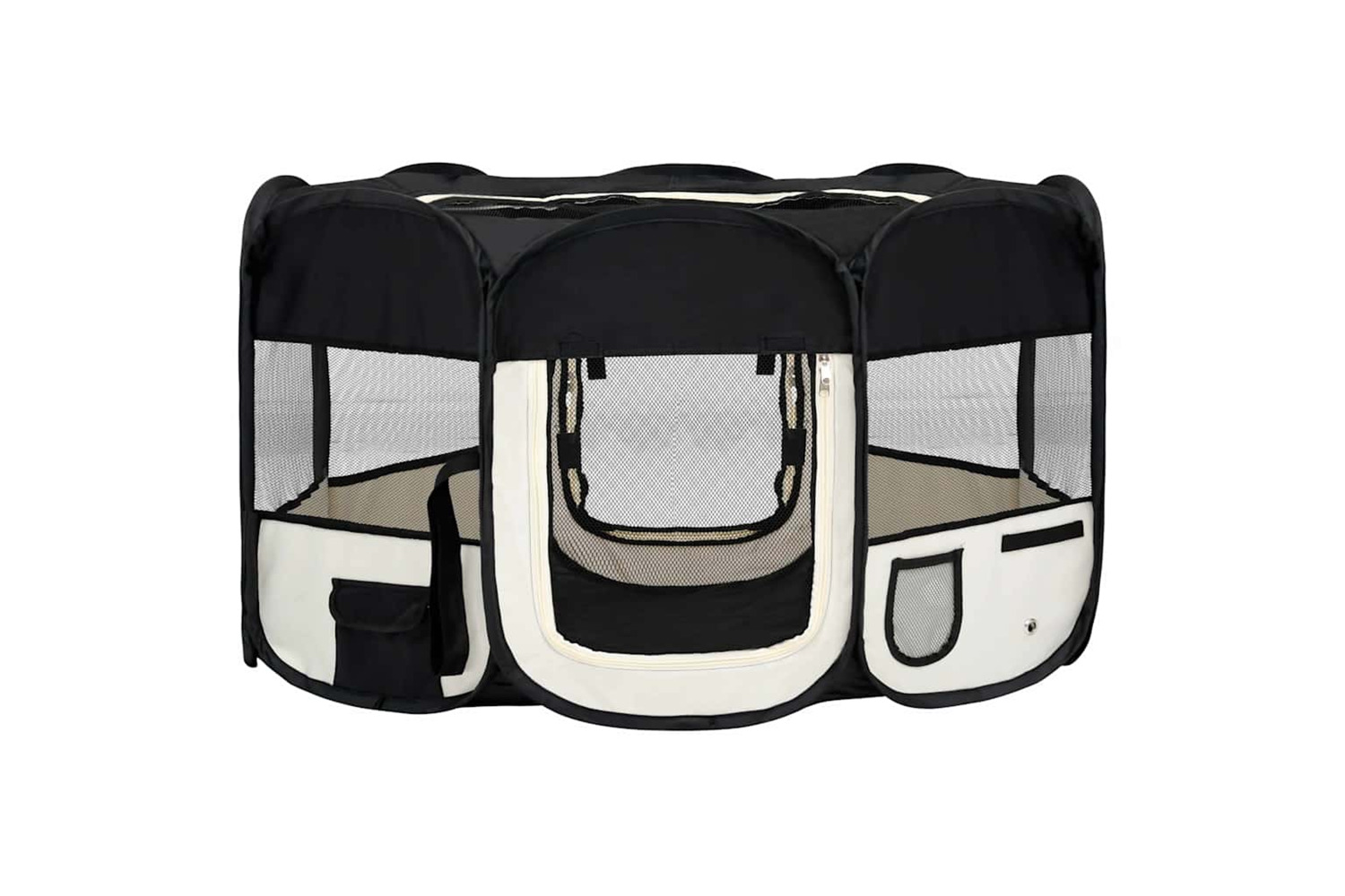 Vidaxl Foldable Dog Playpen With Carrying Bag Black 145x145x61 Cm