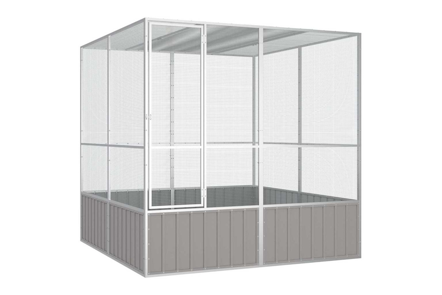 Vidaxl Bird Cage Grey 213.5x217.5x211.5 Cm Galvanised Steel