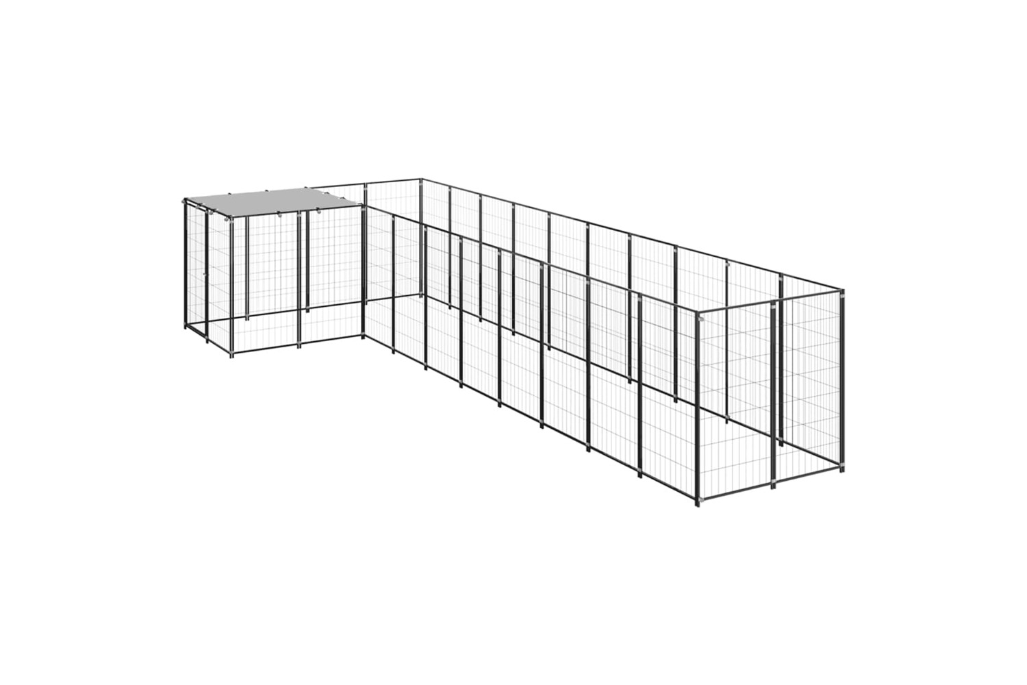 vidaXL 3082237 Dog Kennel Black 7.26 M2 Steel