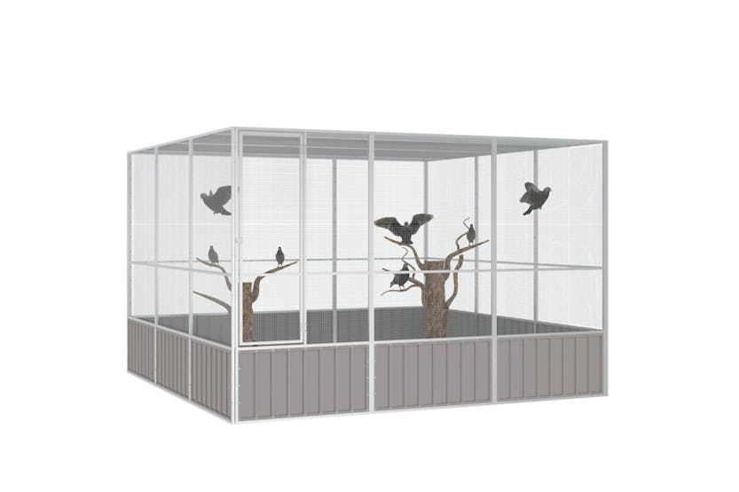 Vidaxl 171553 Bird Cage Grey 302.5x324.5x211.5 Cm Galvanised Steel