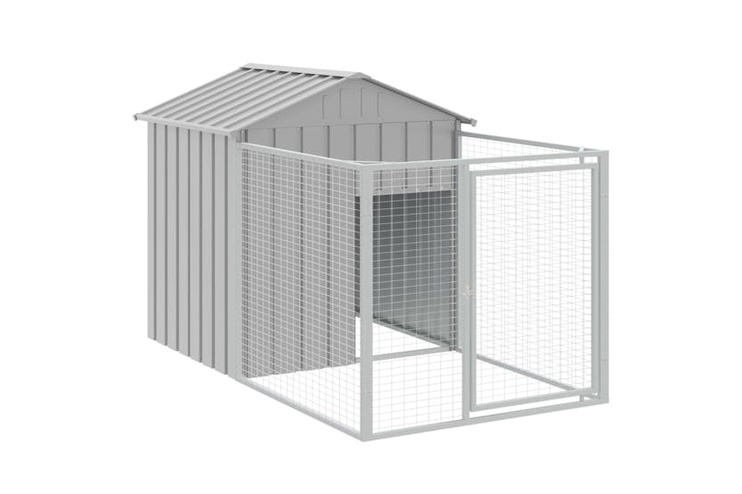 Vidaxl 3189067 Dog House With Roof Light Grey 117x1017x123 Cm Galvanised Steel