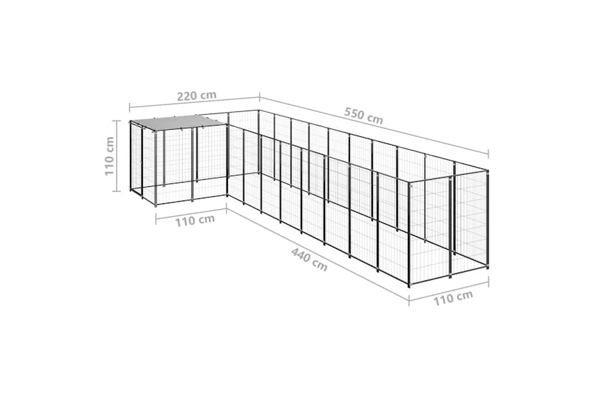 Vidaxl 3082237 Dog Kennel Black 7.26 M2 Steel