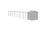 Vidaxl 3189066 Dog House With Roof Light Grey 117x813x123 Cm Galvanised Steel