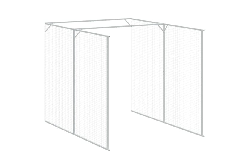 Vidaxl 3189108 Dog House With Run Light Grey 165x1271x181 Cm Galvanised Steel