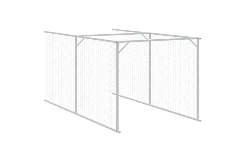 Vidaxl 3189067 Dog House With Roof Light Grey 117x1017x123 Cm Galvanised Steel