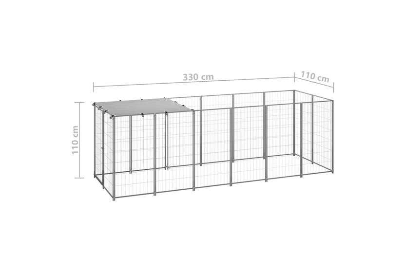 Vidaxl 150786 Dog Kennel Silver 330x110x110 Cm Steel