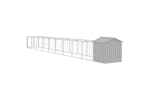 Vidaxl 3189067 Dog House With Roof Light Grey 117x1017x123 Cm Galvanised Steel