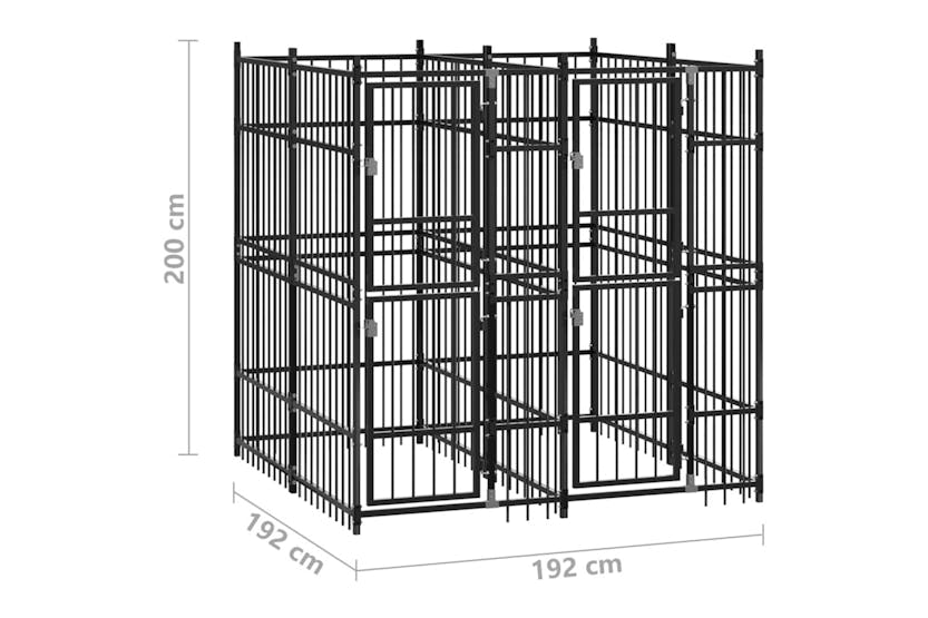 Vidaxl 3097937 Outdoor Dog Kennel Steel 3.69 M2