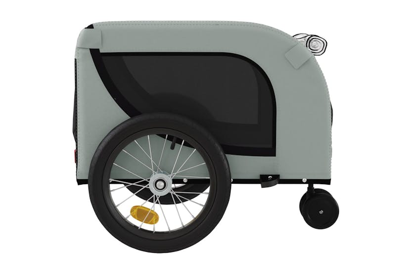 Vidaxl 94021 Pet Bike Trailer Grey And Black Oxford Fabric And Iron