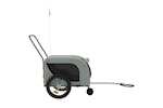 Vidaxl 94021 Pet Bike Trailer Grey And Black Oxford Fabric And Iron