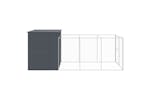 Vidaxl 3189120 Dog House With Run Anthracite 214x457x181 Cm Galvanised Steel