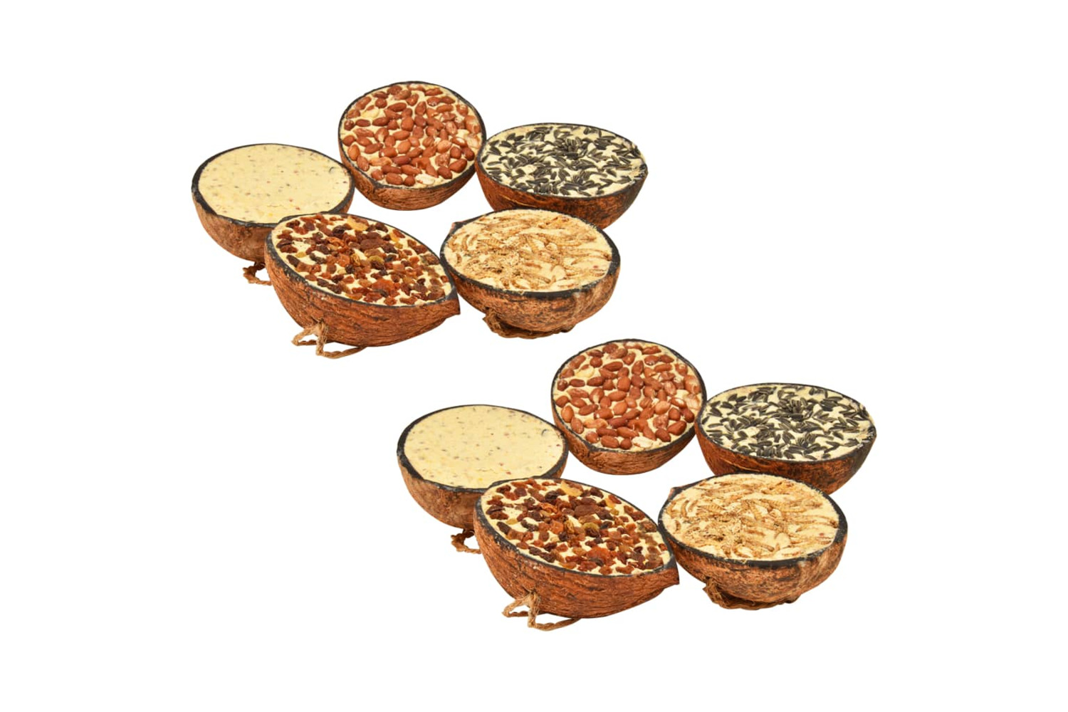vidaXL 170901 Bird Food Filled Coconut Halves 10 Pcs 290 G