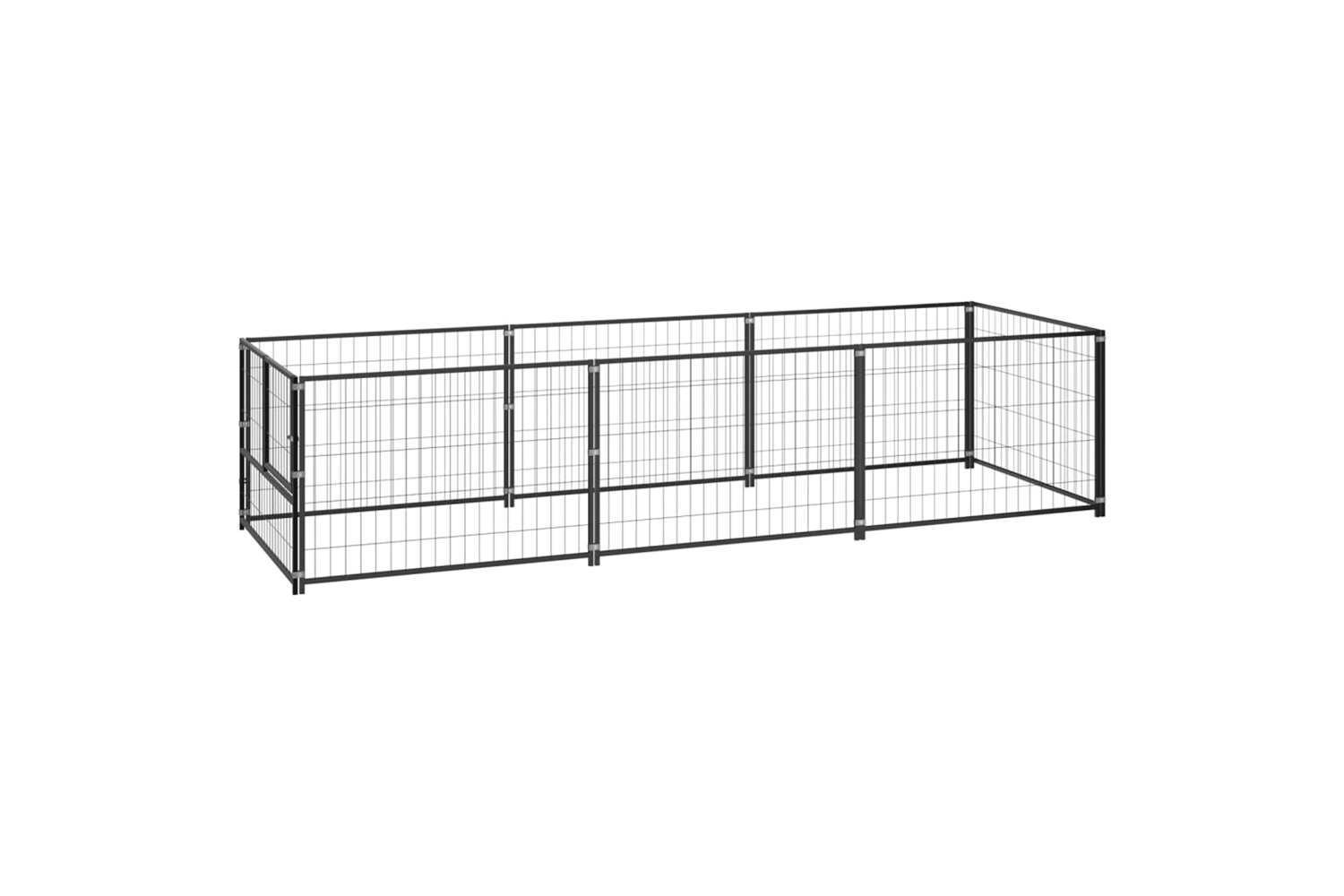 vidaXL 3082093 Dog Kennel Black 3 M2 Steel