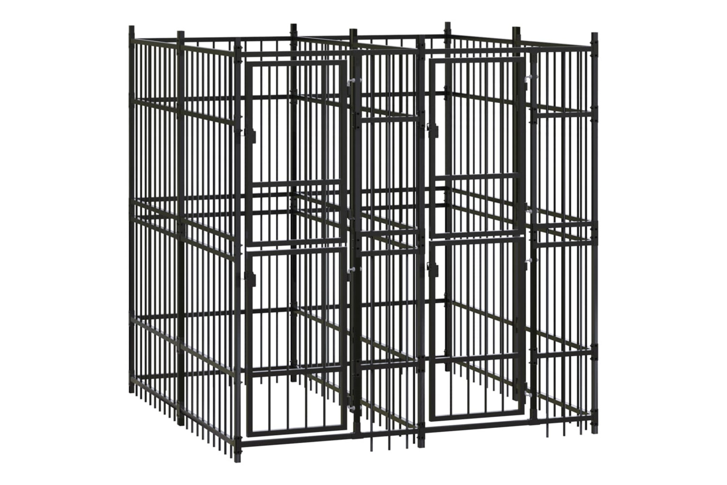 vidaXL 3097937 Outdoor Dog Kennel Steel 3.69 M2